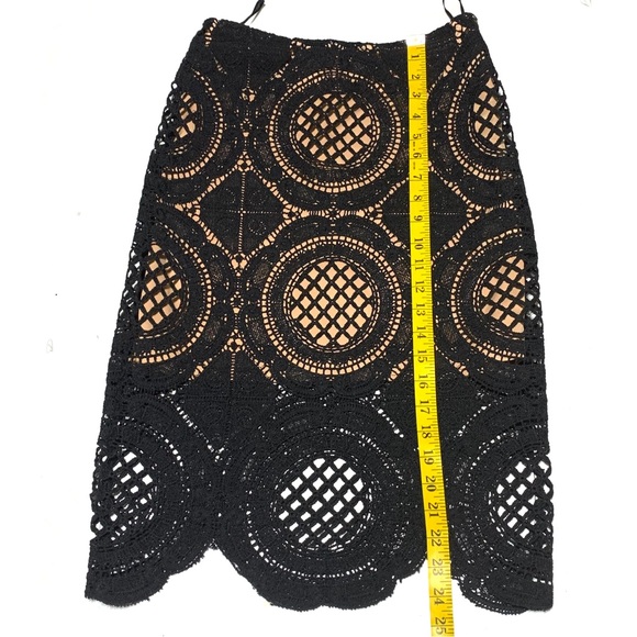 Apeach Black Tan Crochet Pencil Skirt Size Small - Picture 12 of 12